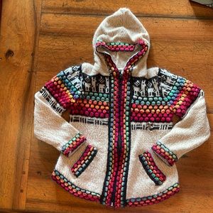 Handmade zippered sweater with hood from Bolivia